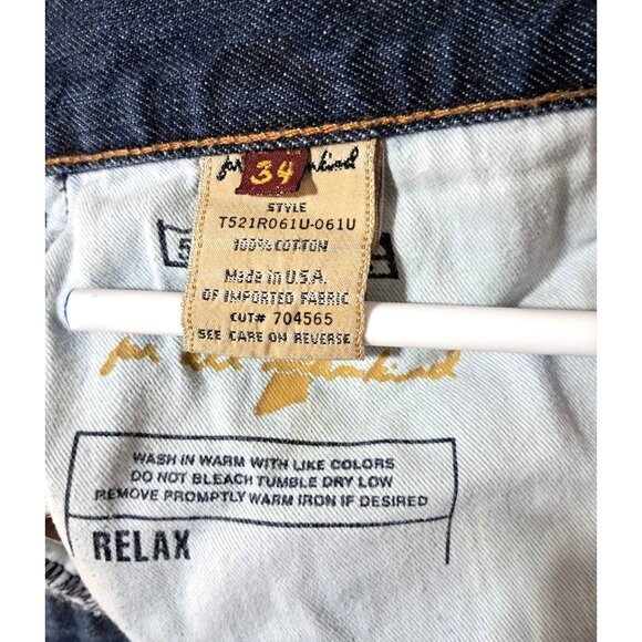 7 For All Mankind Relaxed T521R061u-061U Montana Wash Made In USA Mens 34x32 Y2K - Picture 3 of 12